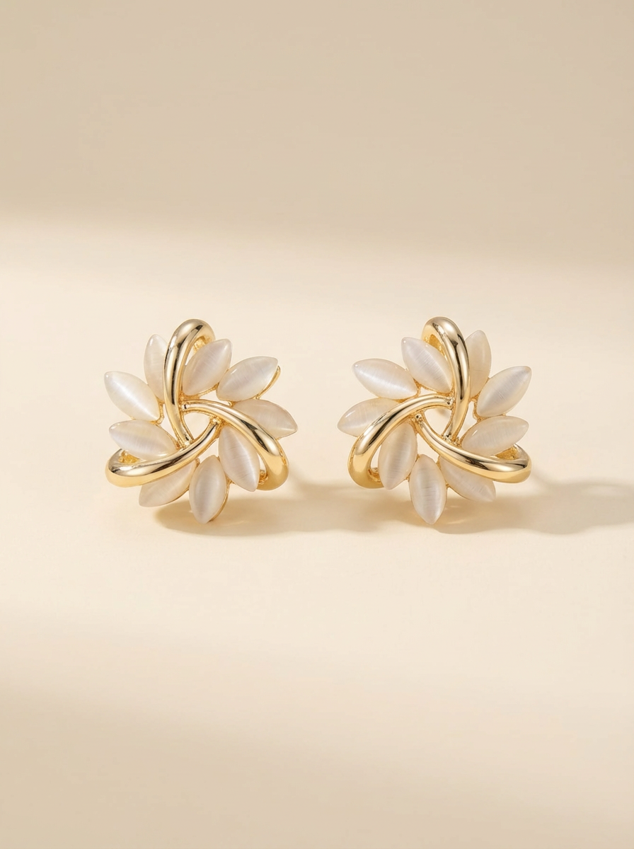 OPALINE™ - ROUND OPAL FLOWER EARRINGS