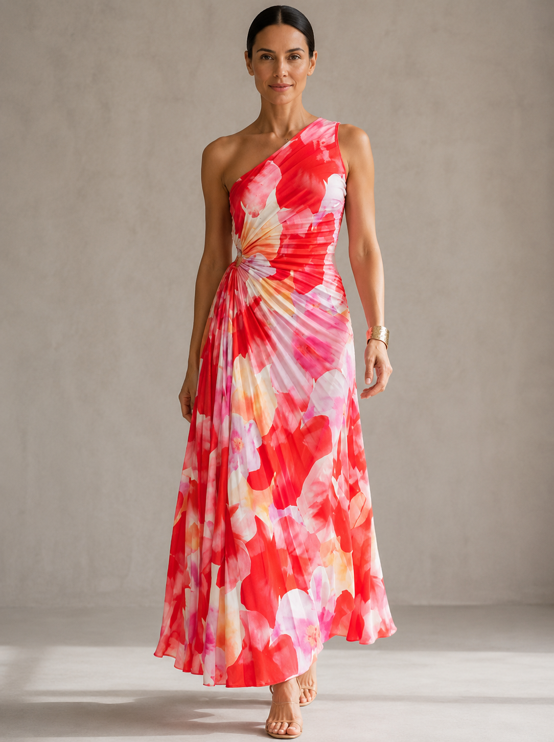 YANIRA™ - PLEATED ONE-SHOULDER DRESS
