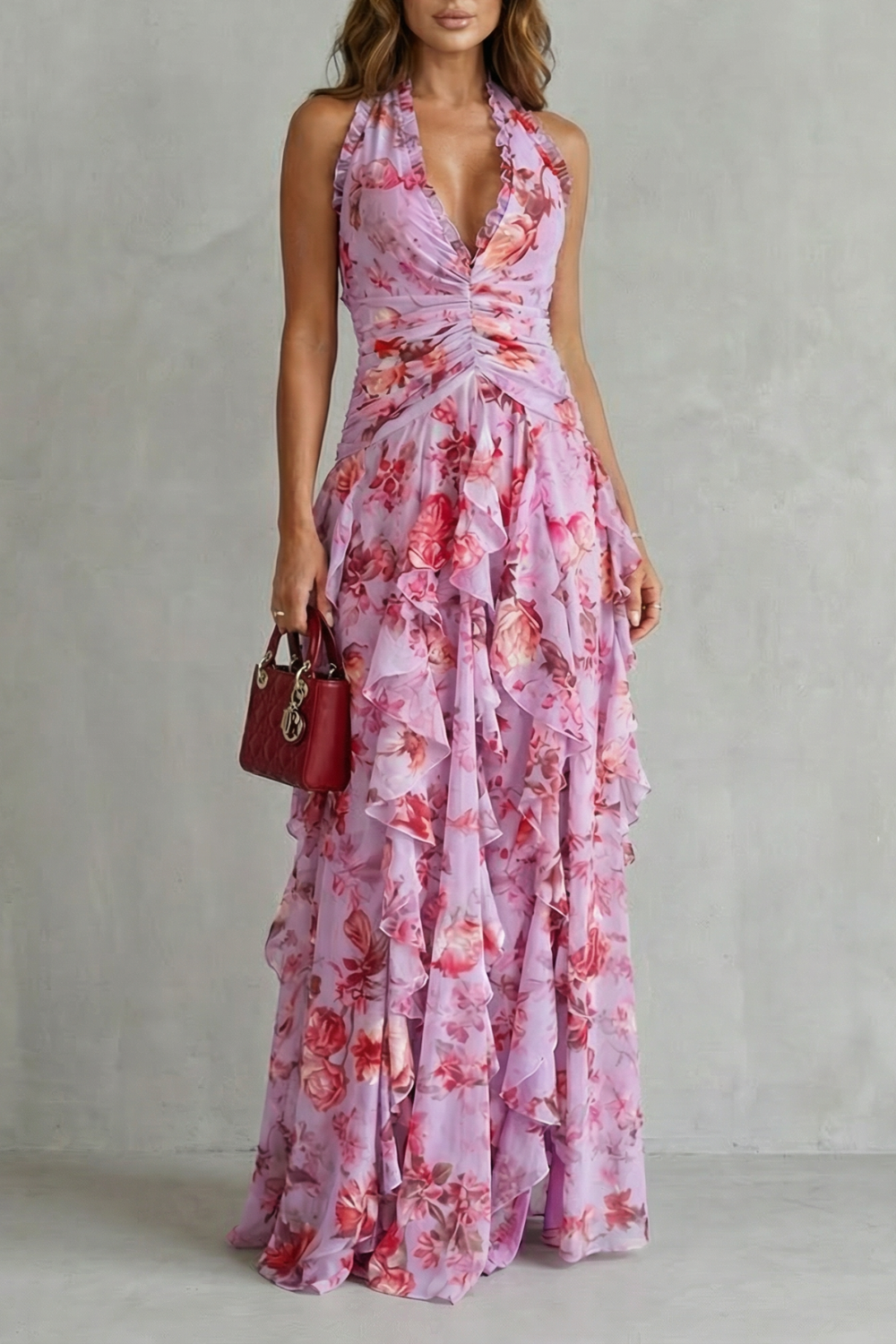BELLADINA™ - TIERED FLORAL MAXI DRESS