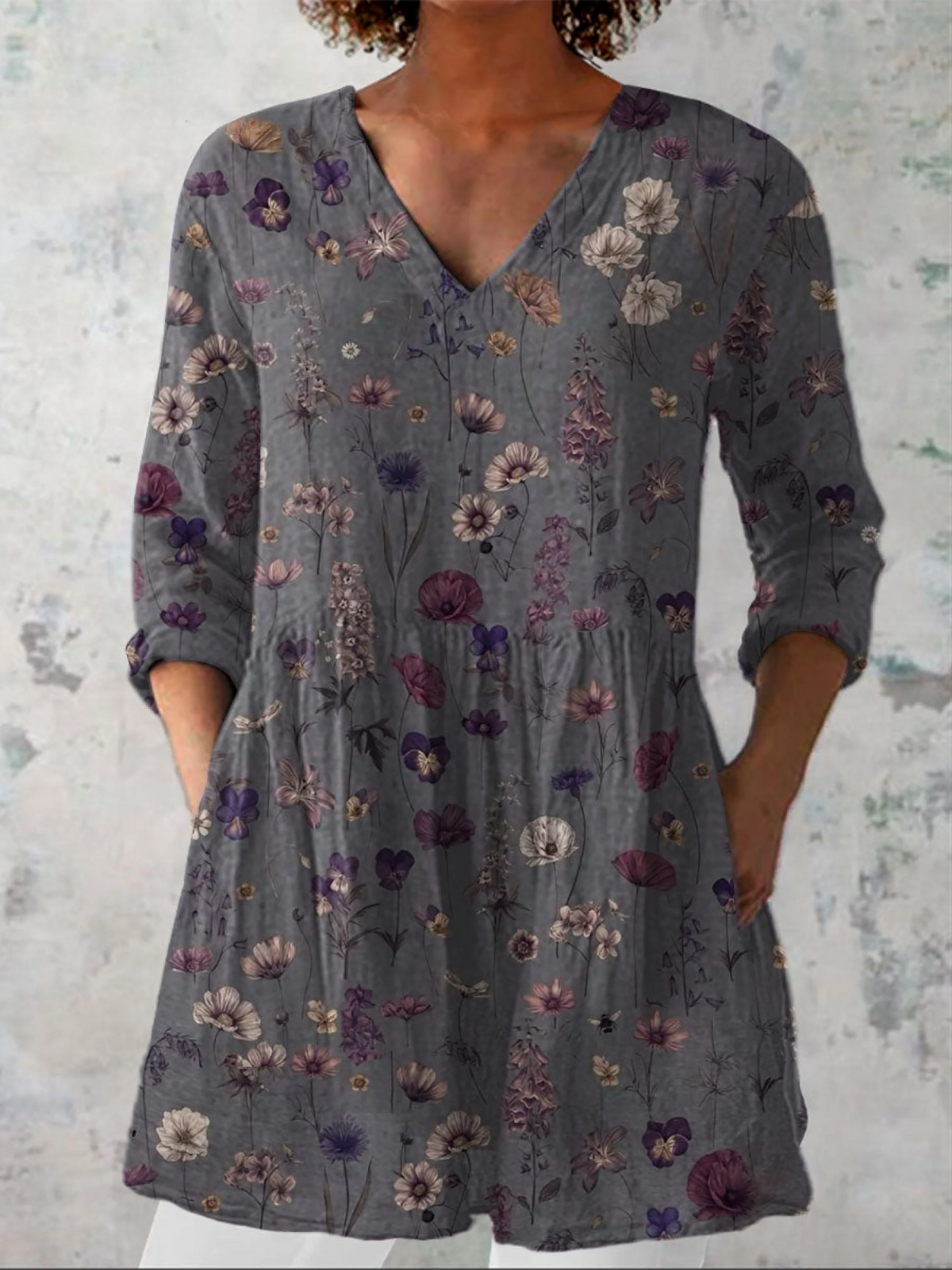 AUDREY™ - LONG SLEEVE V-NECK BLOUSE