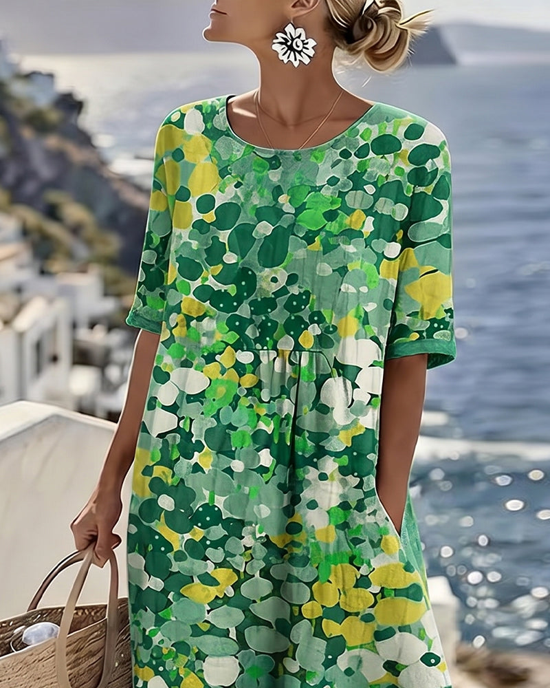 ELENA™ - LIGHT FLORAL FLOW MIDI DRESS