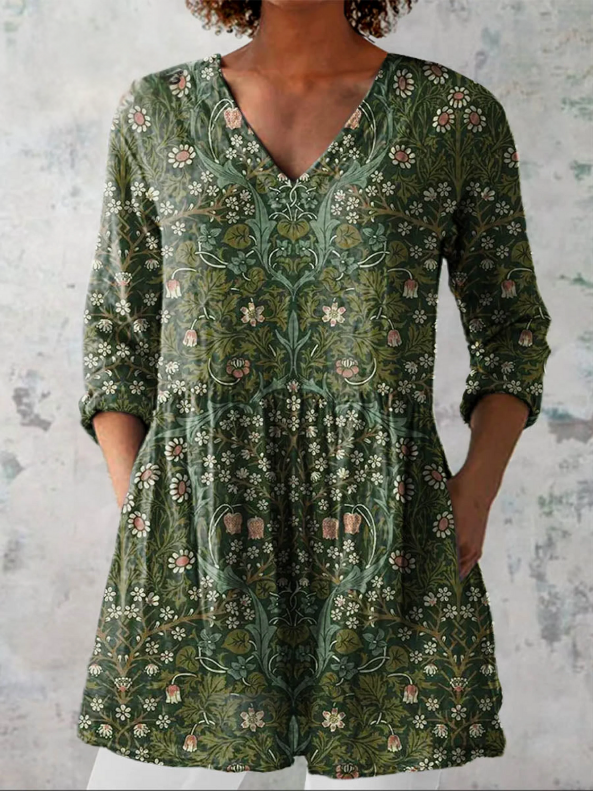 JULIE™ - FLOWING V-NECK BLOUSE