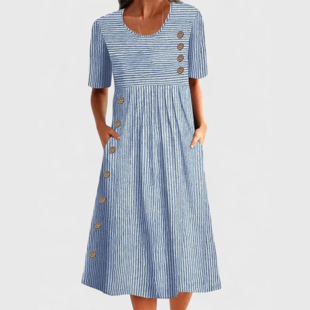 MONREAU™ - STRIPED MIDI DRESS
