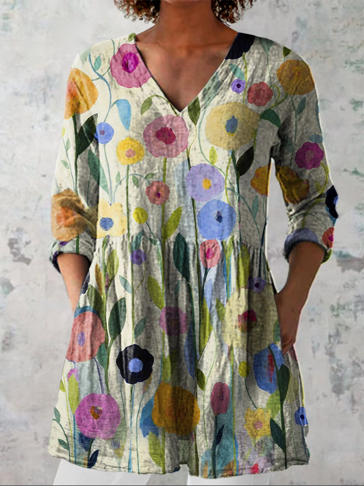 LOUISE™ - FLOWING V-NECK BLOUSE