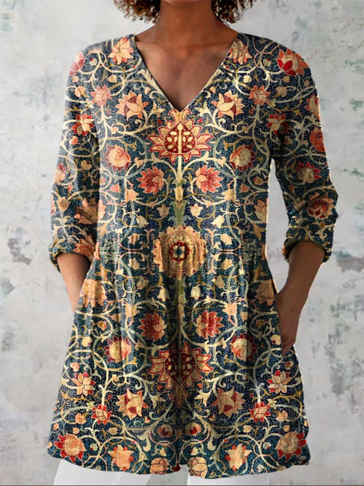 CELINE™ - FLOWING V-NECK BLOUSE