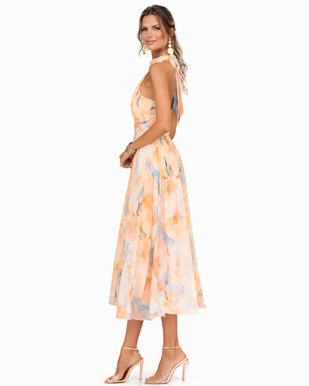 AURORA™ - WATERCOLOUR HALTER MAXI DRESS