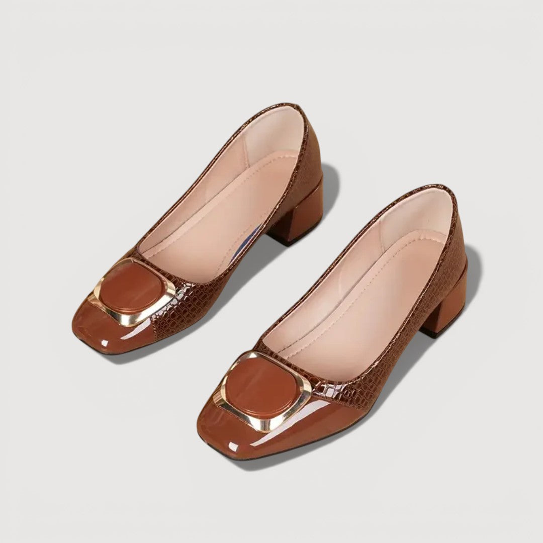 BARBARA™ - CROCO BLOCK HEELS