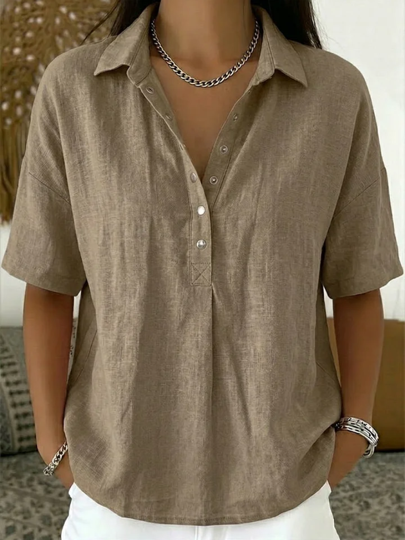 DELACROIX™ - CLASSIC BUTTON-DETAIL BLOUSE