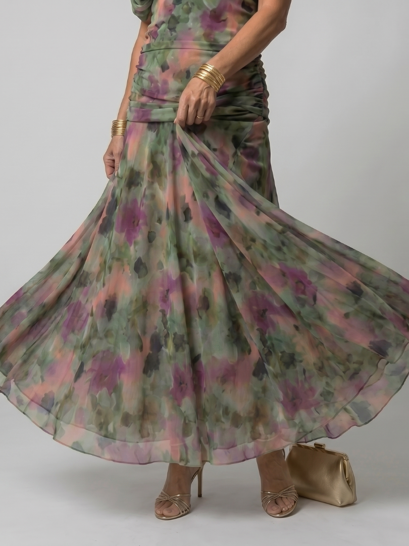 CALEN™ - OFF-SHOULDER FLOW MIDI DRESS