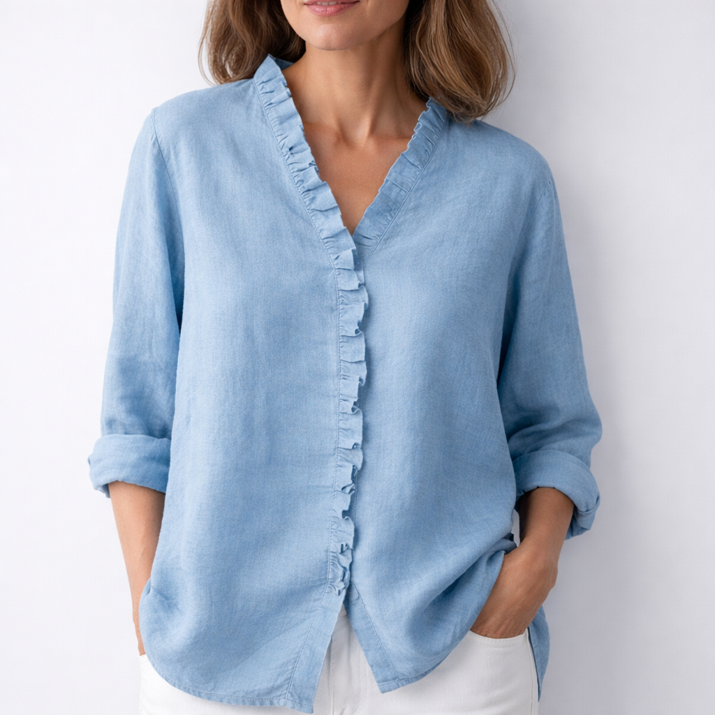 SANELLE™ - RUFFLED HI-LOW SHIRT