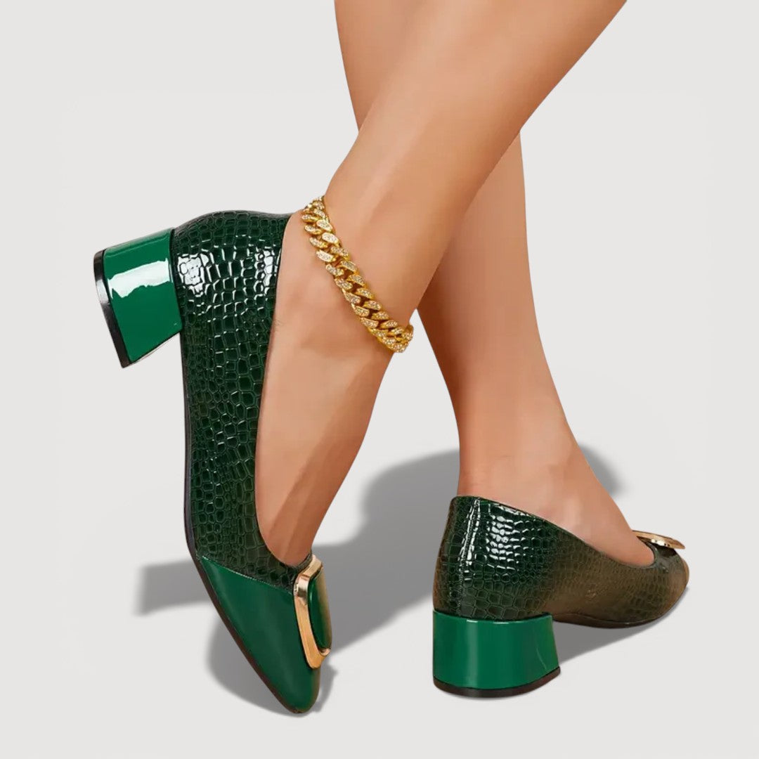 BARBARA™ - CROCO BLOCK HEELS