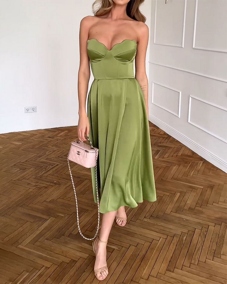 LIORA™ - STRAPLESS MIDI DRESS