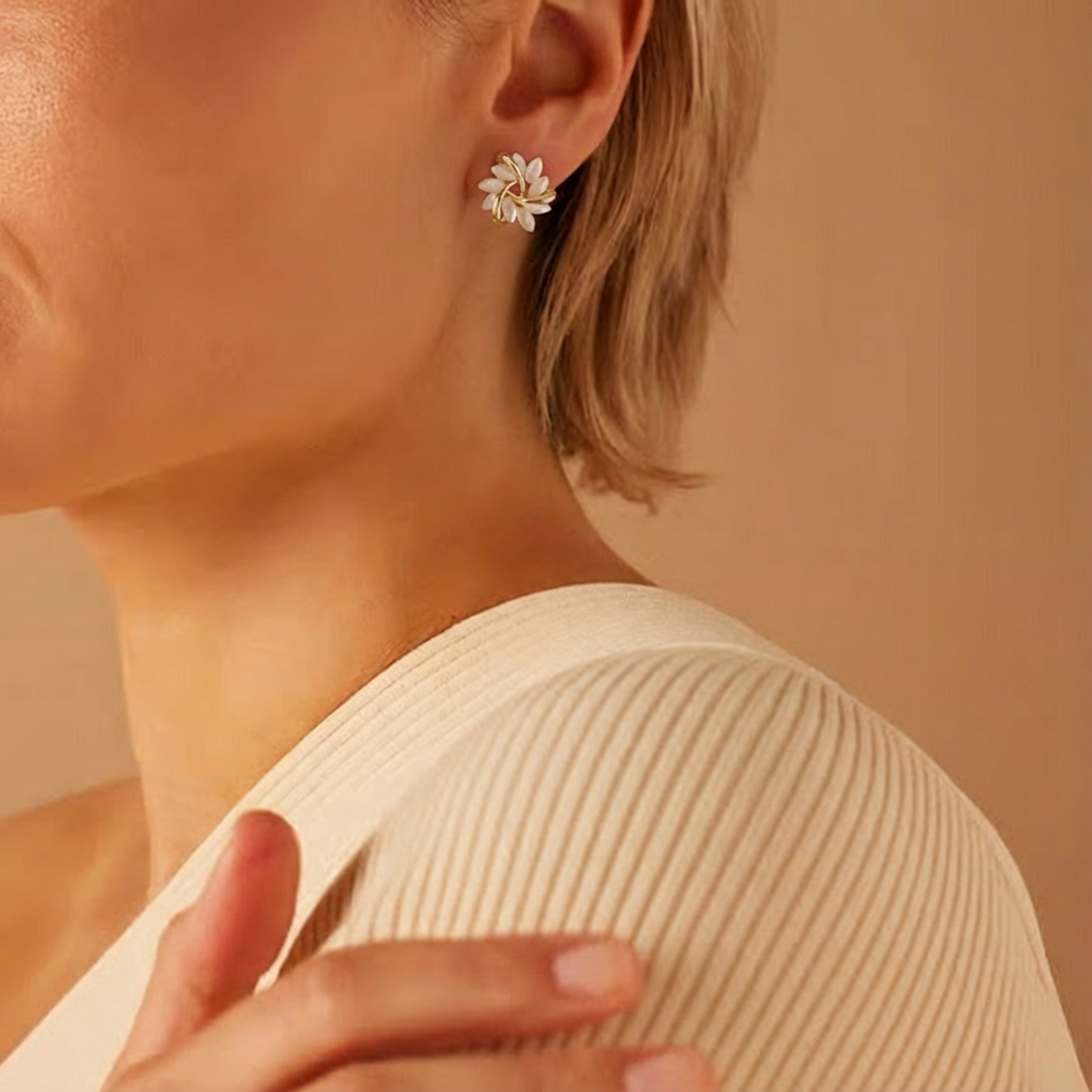 OPALINE™ - ROUND OPAL FLOWER EARRINGS