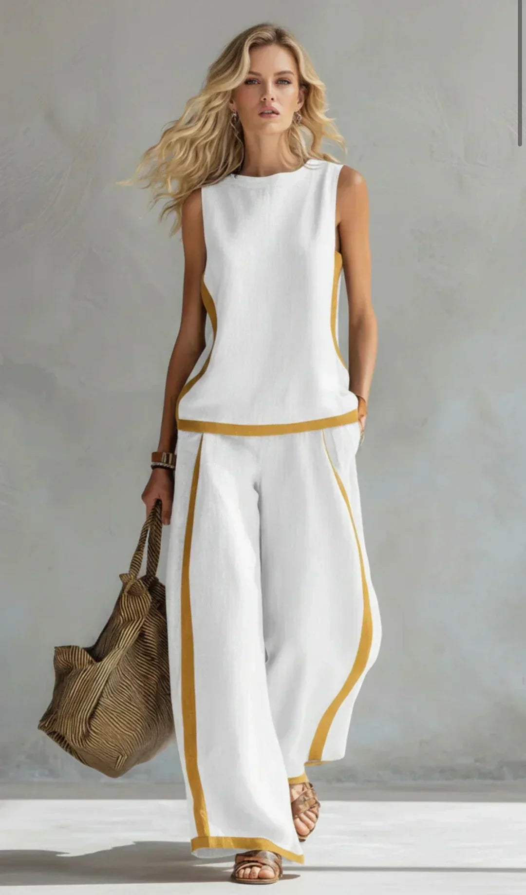 LEILA™ - CONTRAST TRIM TWO-PIECE SET