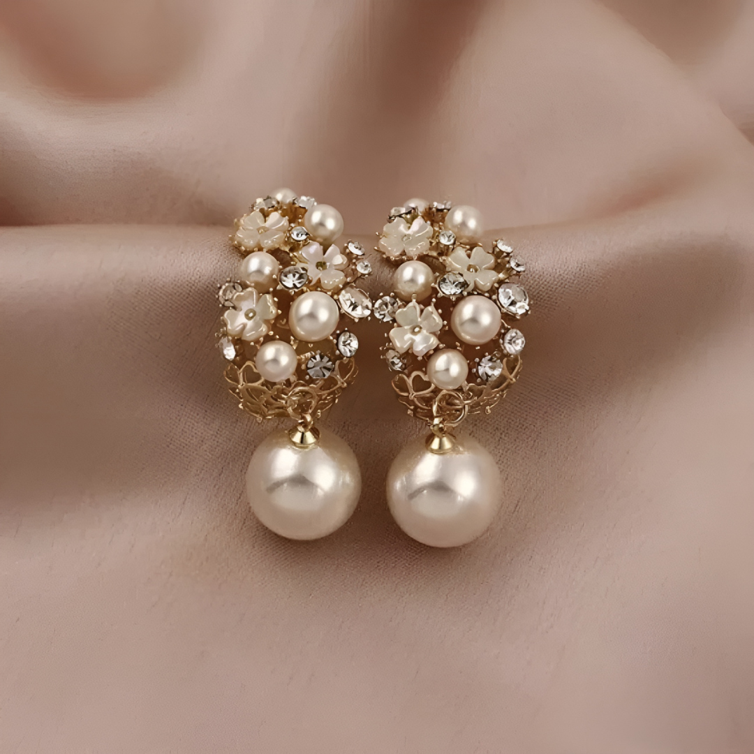 FLORELLE™ - FLOWER EARRINGS WITH PEARL