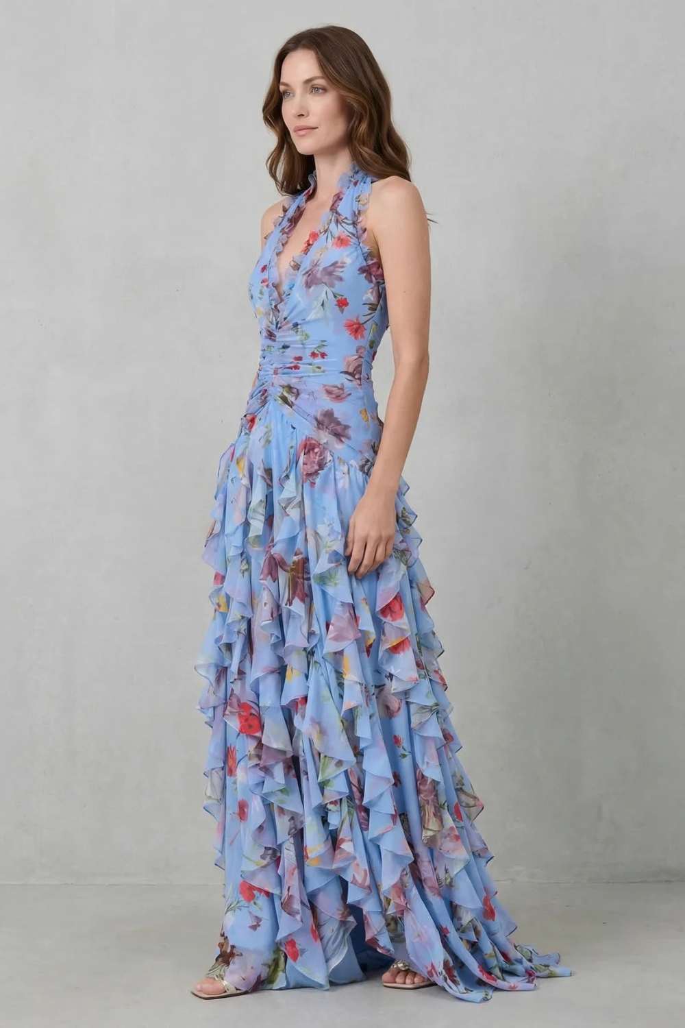 BELLADINA™ - TIERED FLORAL MAXI DRESS