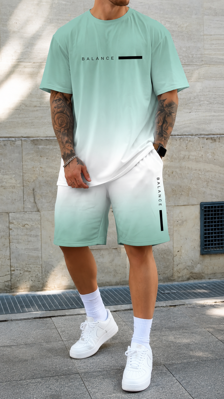 ENZO™ - OMBRE TEE & SHORTS SET