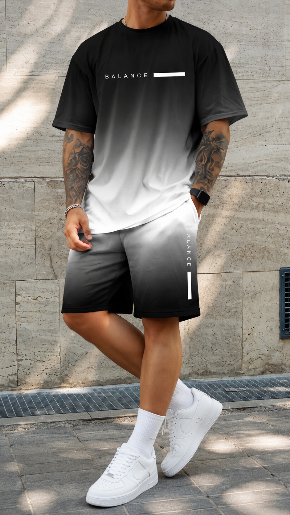 ENZO™ - OMBRE TEE & SHORTS SET