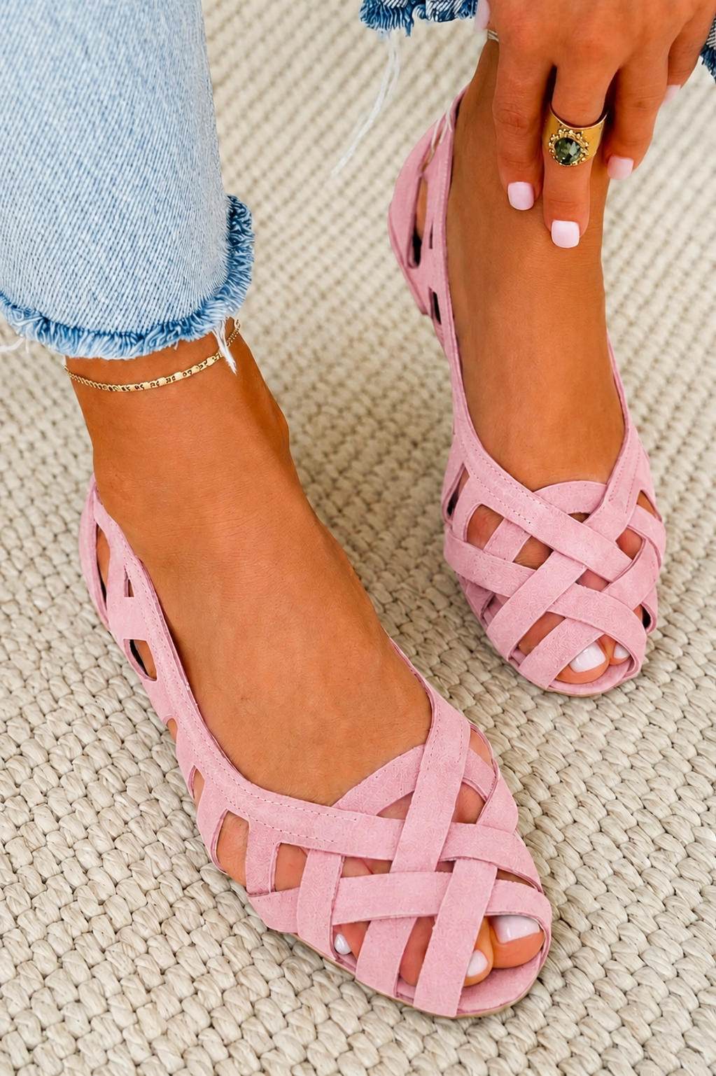 CATERINA™ - WOVEN CROSSOVER SANDALS