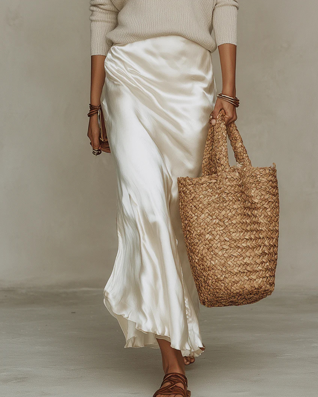 ELENA™ - SATIN MIDI DRESS & KNIT SET