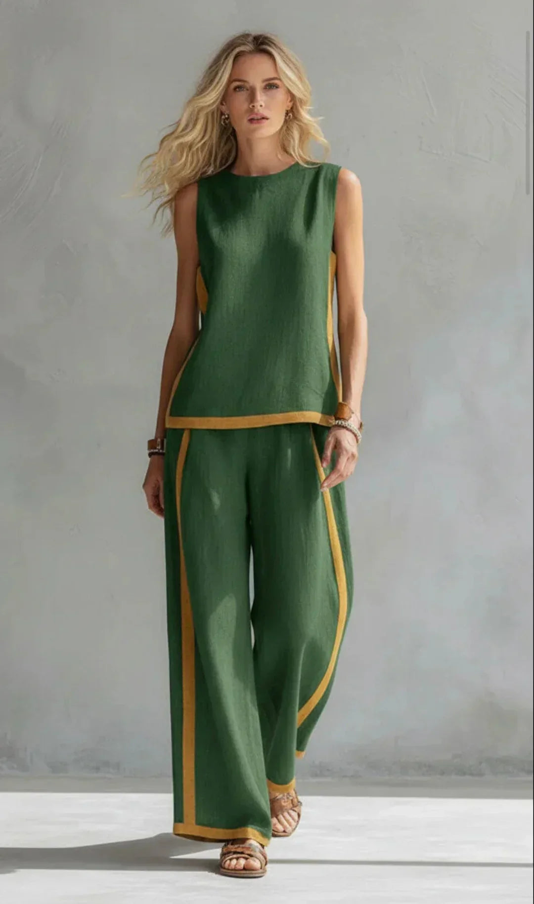 LEILA™ - CONTRAST TRIM TWO-PIECE SET