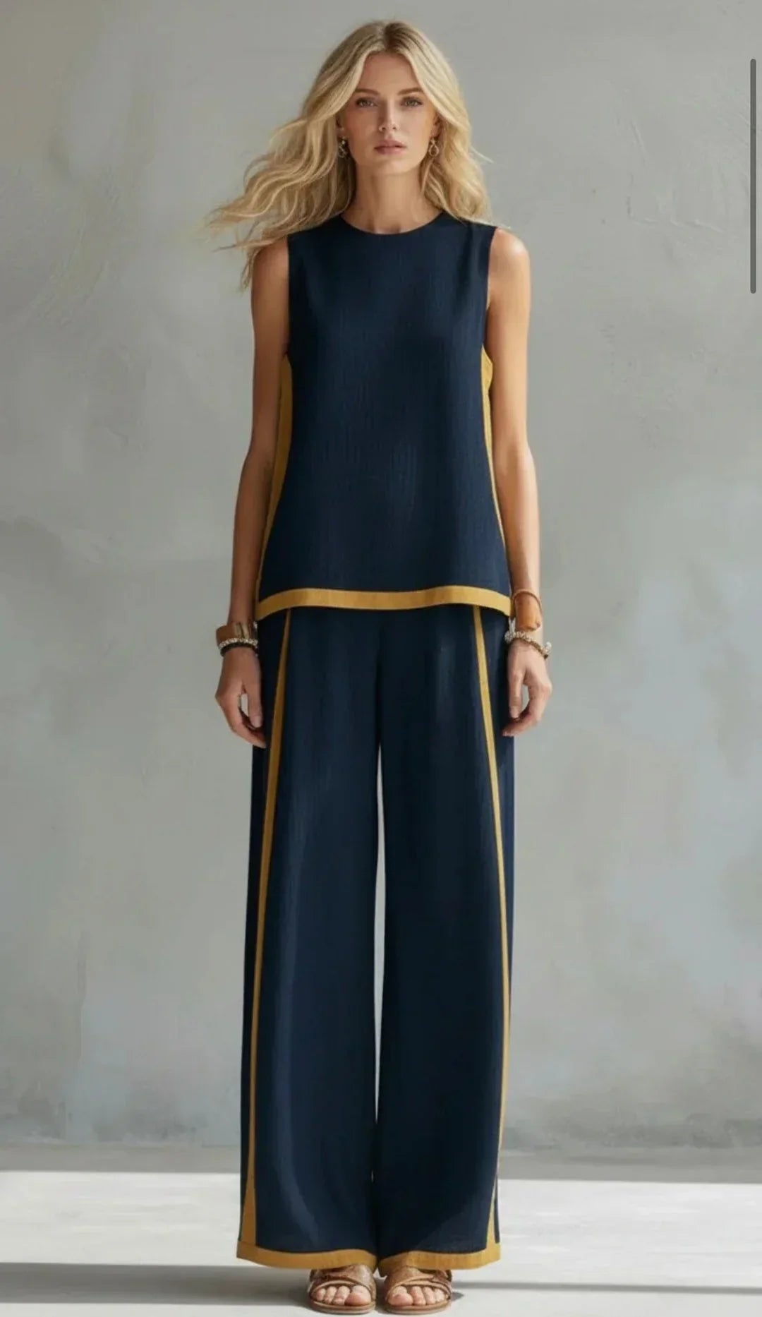 LEILA™ - CONTRAST TRIM TWO-PIECE SET