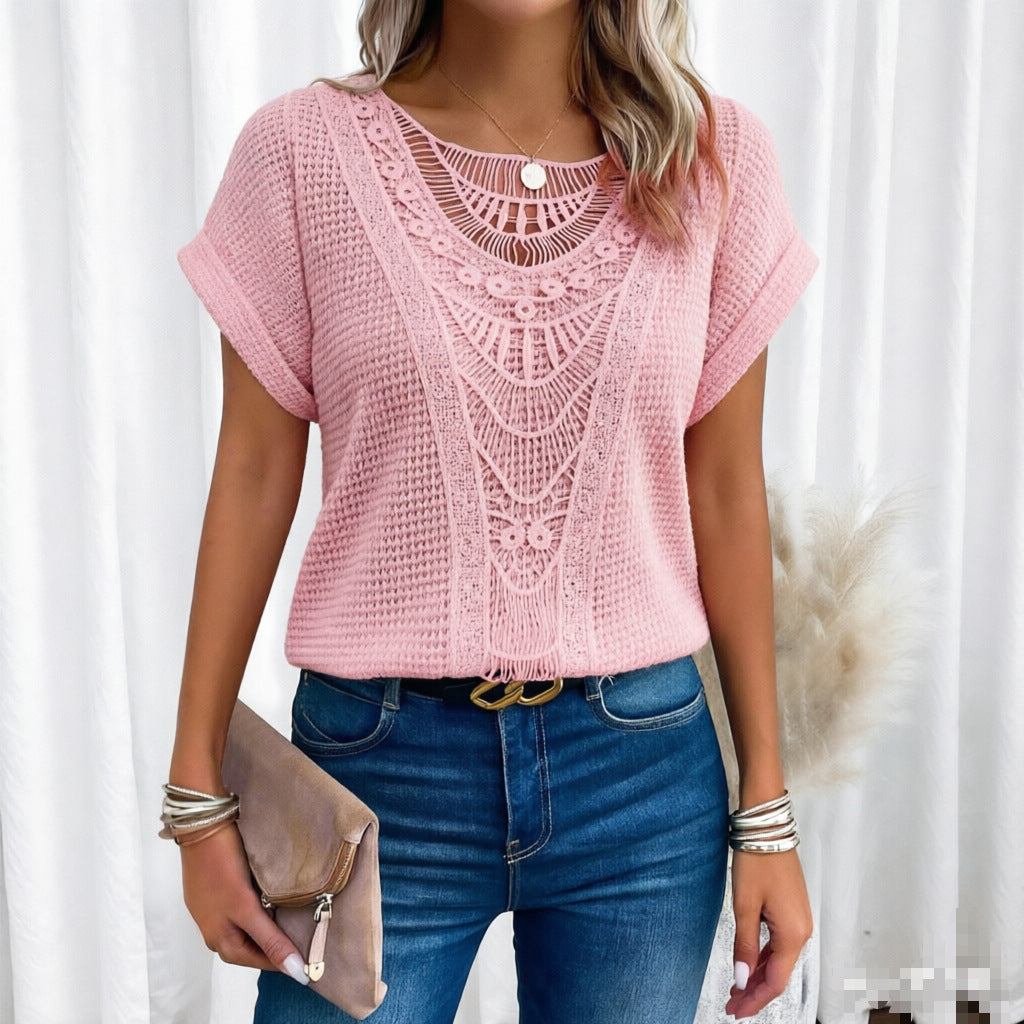 PALOMA™ - SCALLOP-TRIM SHORT SLEEVE TEE