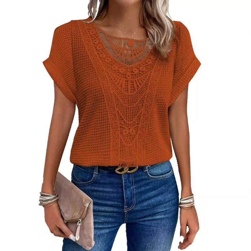 PALOMA™ - SCALLOP-TRIM SHORT SLEEVE TEE