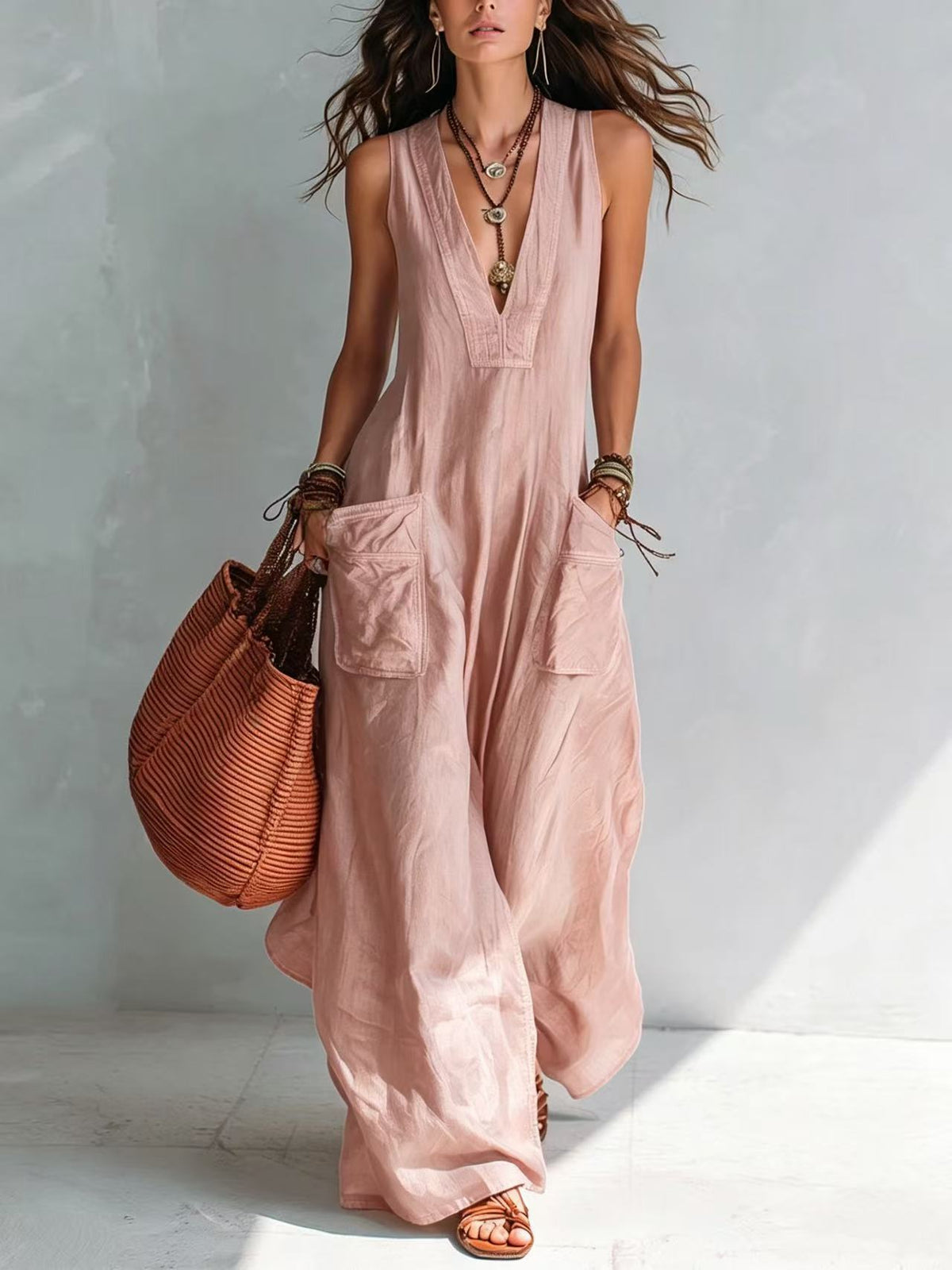 MARISOL™ - V-NECK VACATION JUMPSUIT