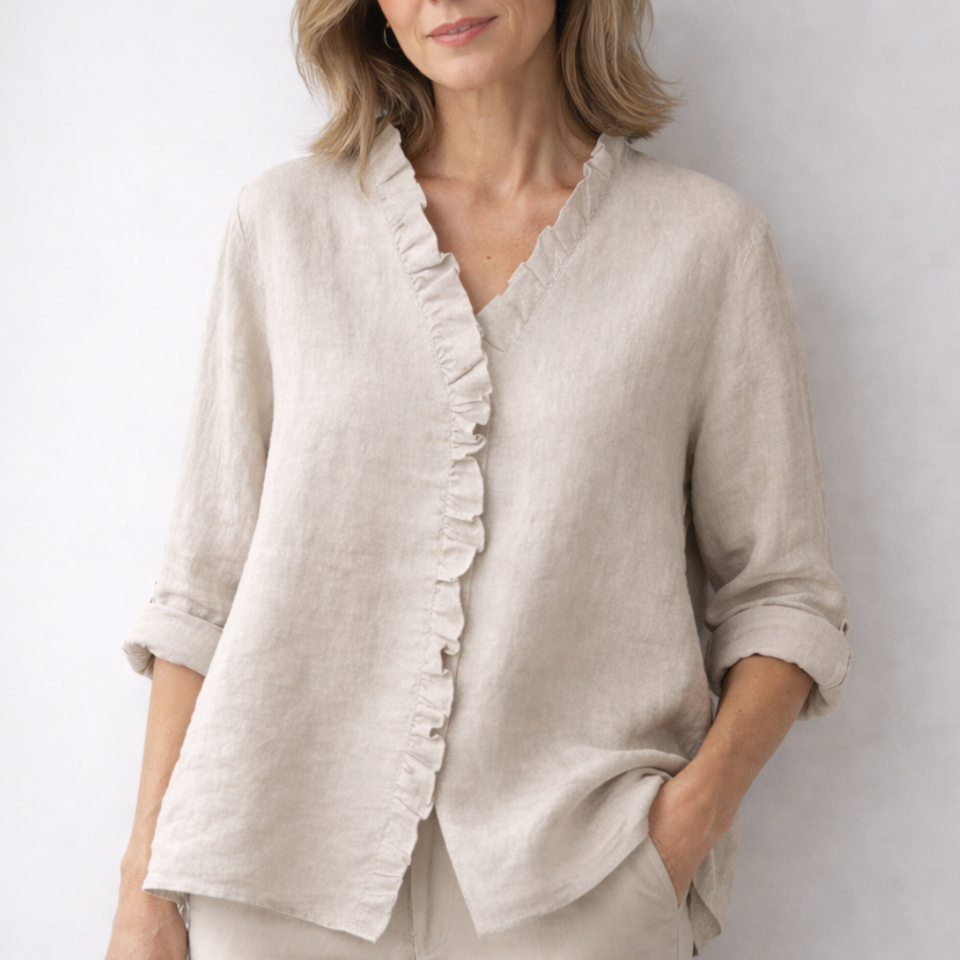 SANELLE™ - RUFFLED HI-LOW SHIRT
