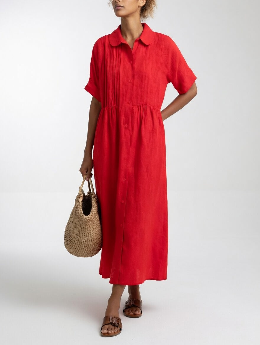 LYSANDRA™ - FLOWING SUMMER SHIRT DRESS