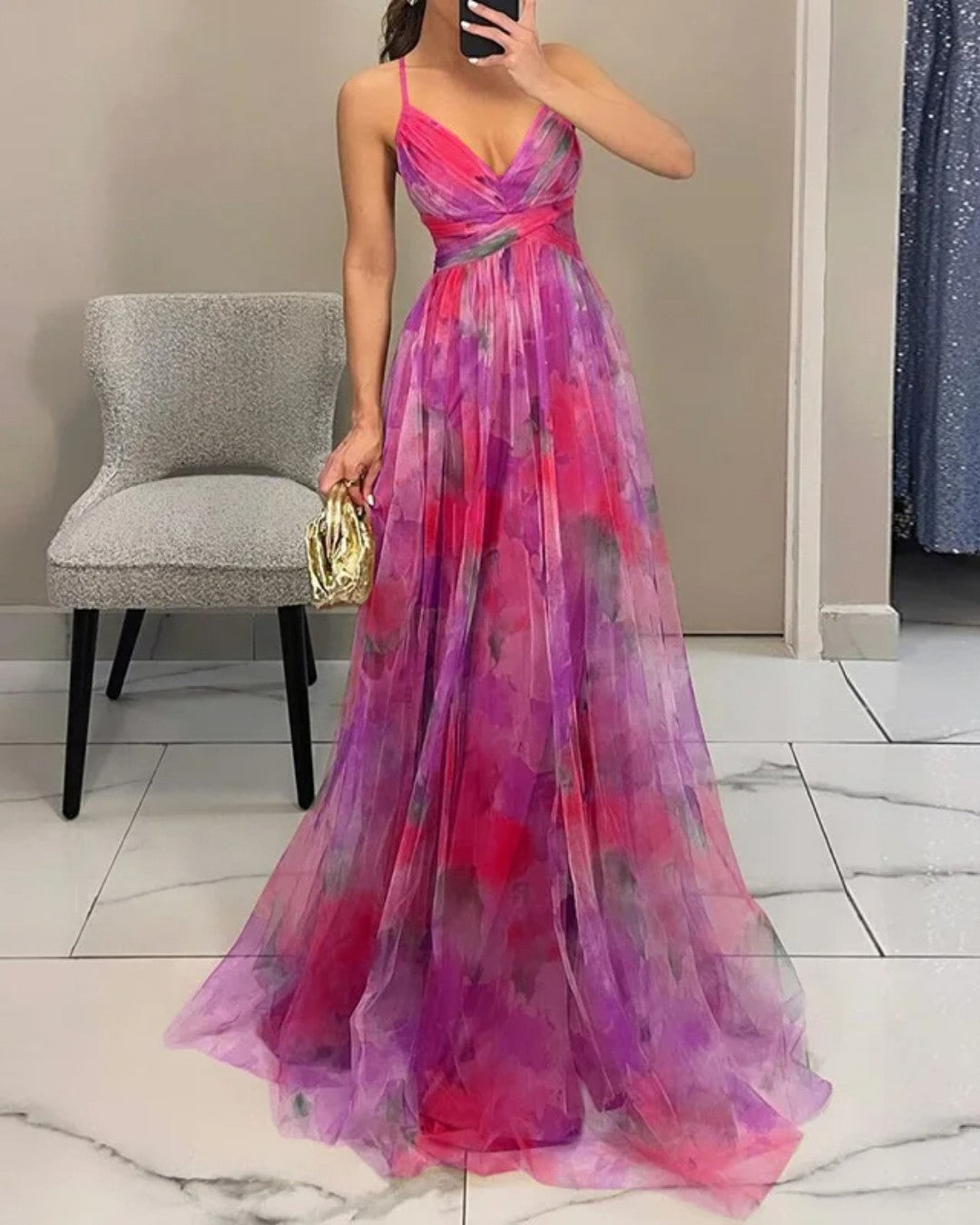 GISELLE™ - FLORAL PRINT MIDI DRESS