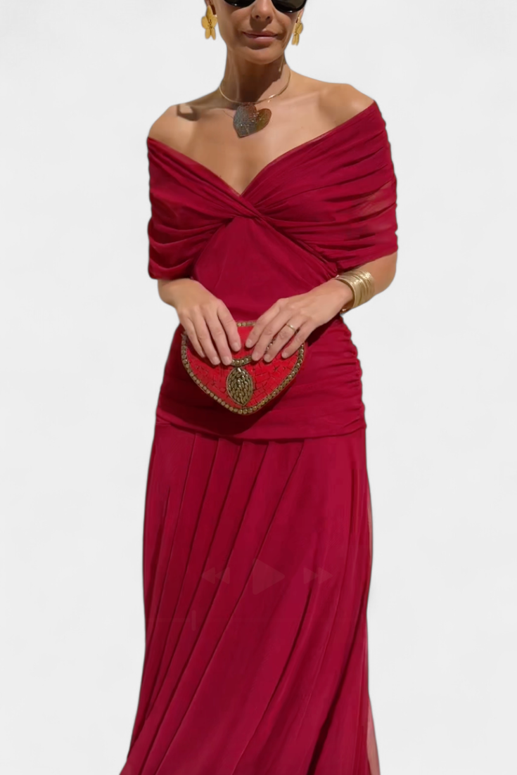 FLORENDRA™ - LONG FLORAL V-NECK DRESS