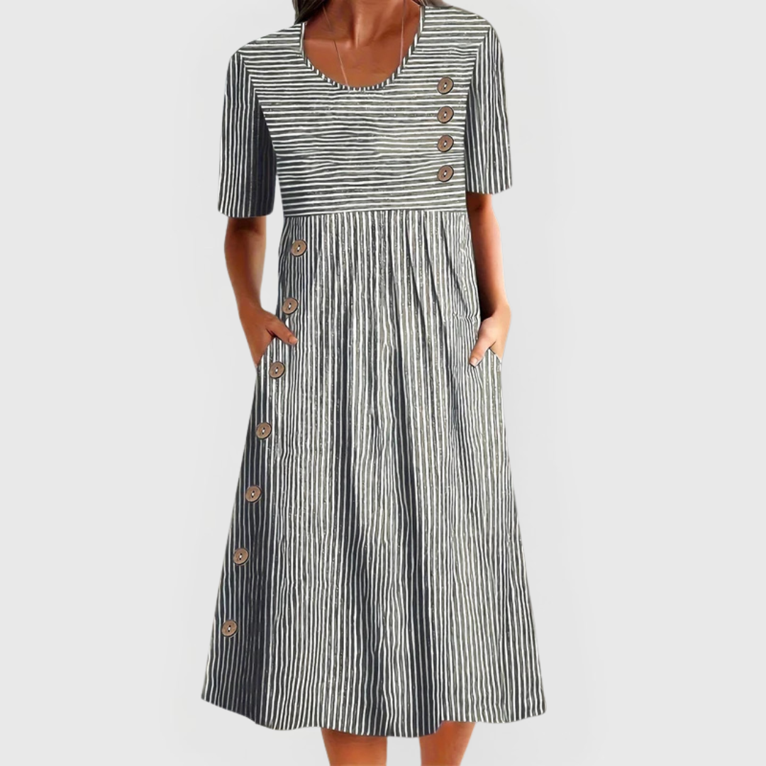 MONREAU™ - STRIPED MIDI DRESS