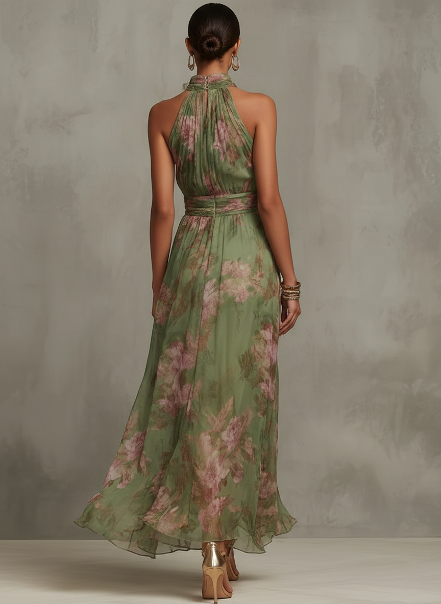 LIVIA™ - FLORAL HALTER MAXI DRESS