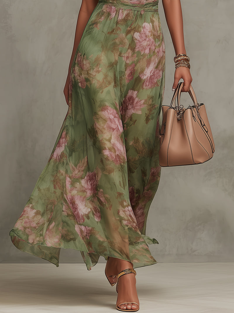 LIVIA™ - FLORAL HALTER MAXI DRESS