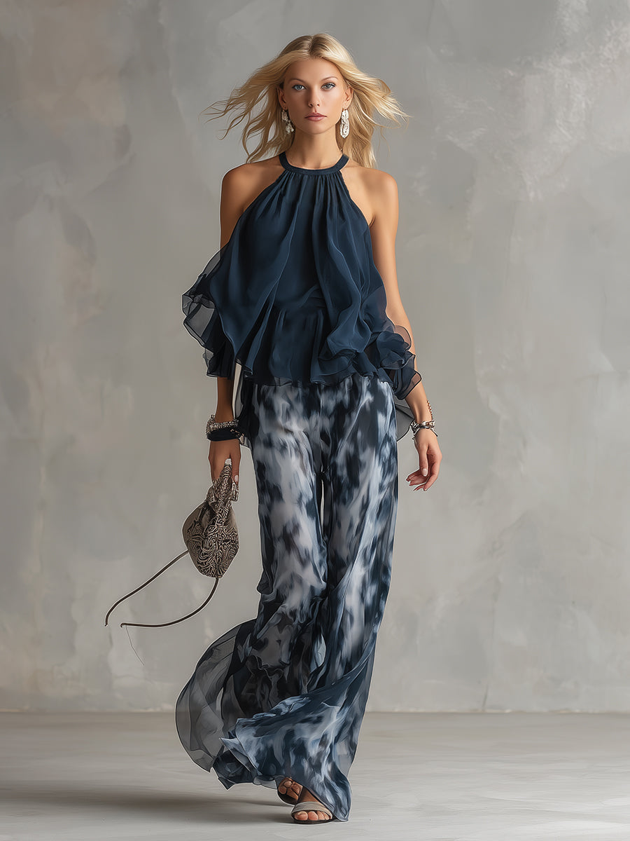 ÉLISE™ - FLUID TOP & WIDE-LEG TROUSER SET