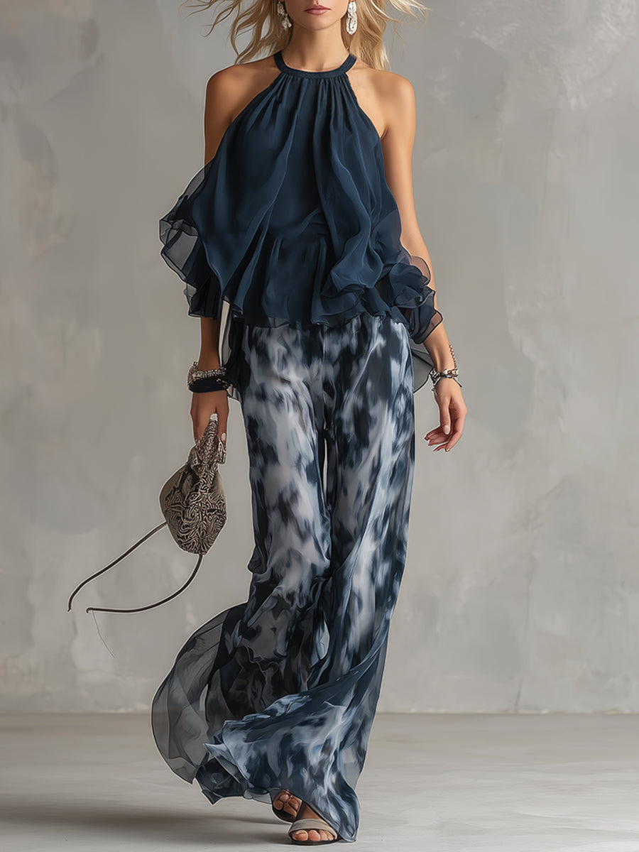 ÉLISE™ - FLUID TOP & WIDE-LEG TROUSER SET