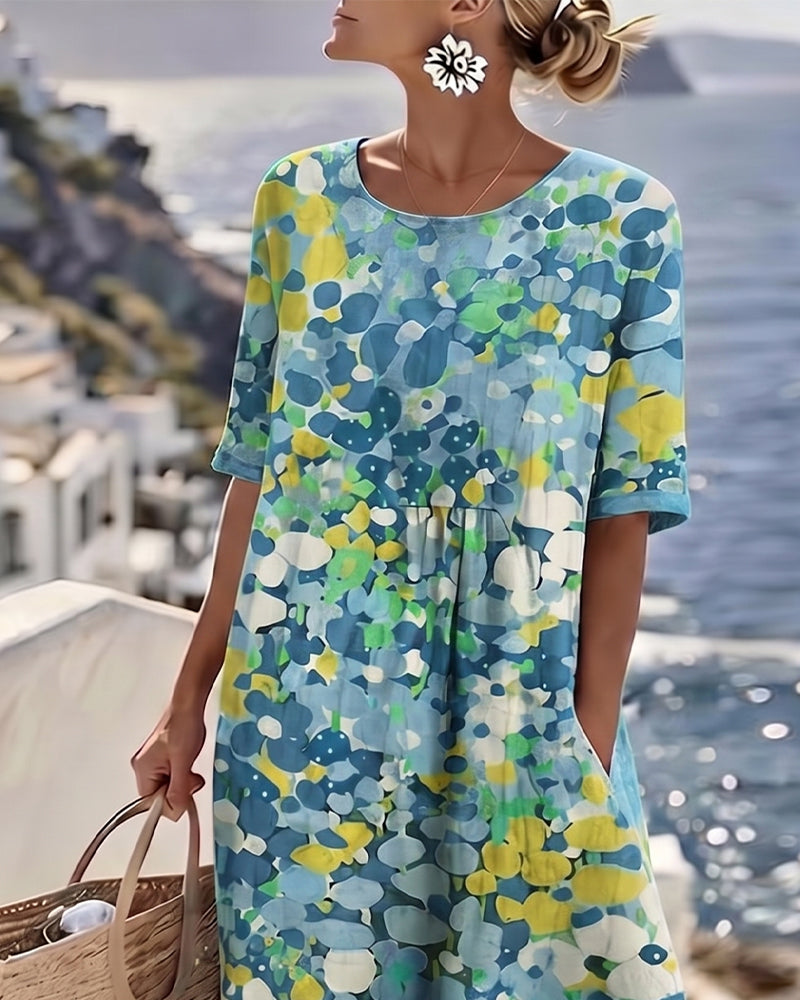 ELENA™ - LIGHT FLORAL FLOW MIDI DRESS