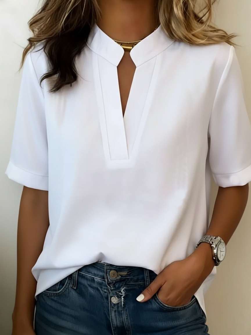 MARGAUX™ - GOLD-DETAIL BLOUSE