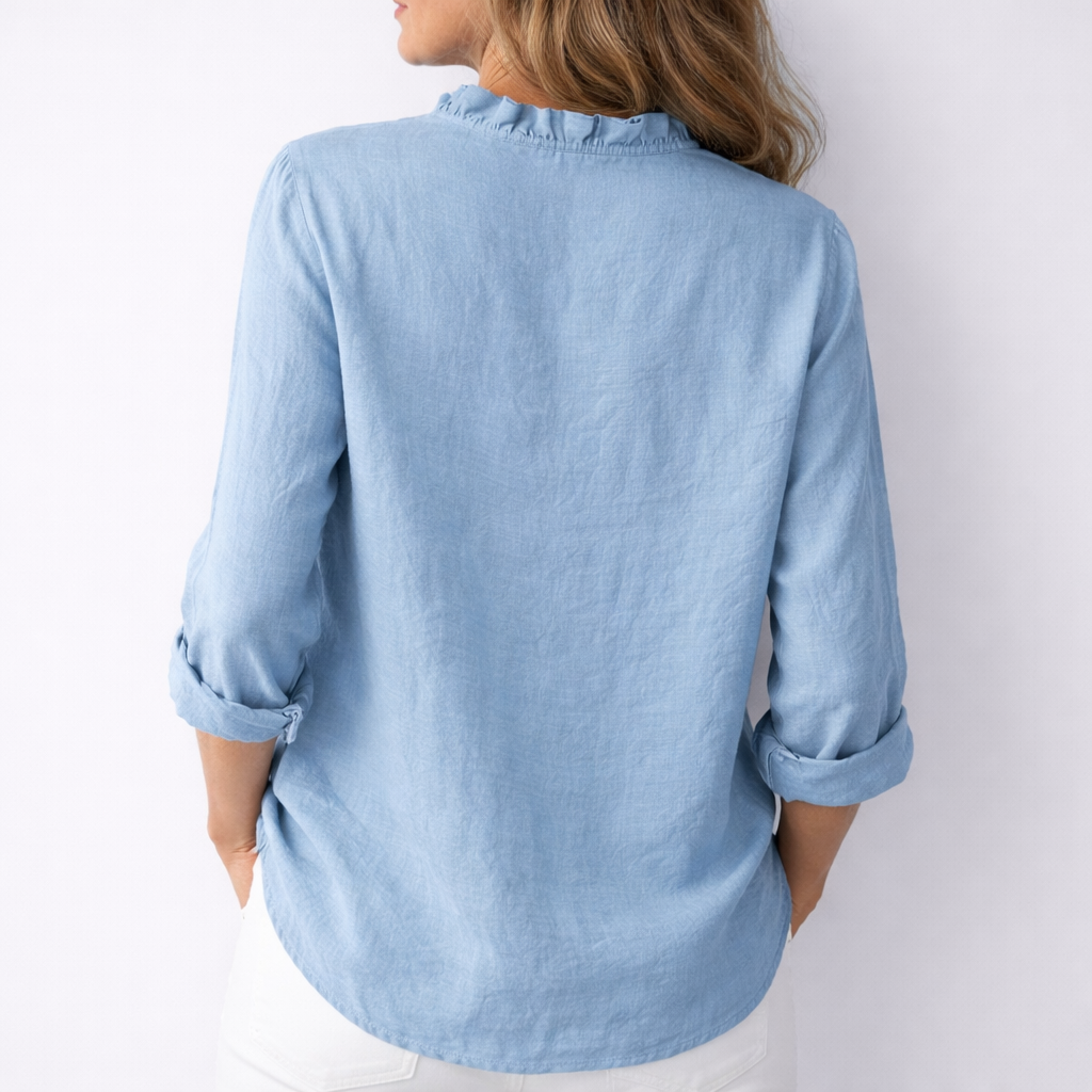 SANELLE™ - RUFFLED HI-LOW SHIRT
