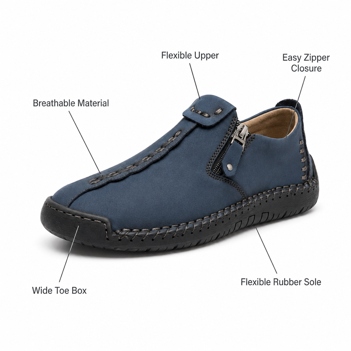 ELIRA™ - SLIP-ON ZIP LOAFERS