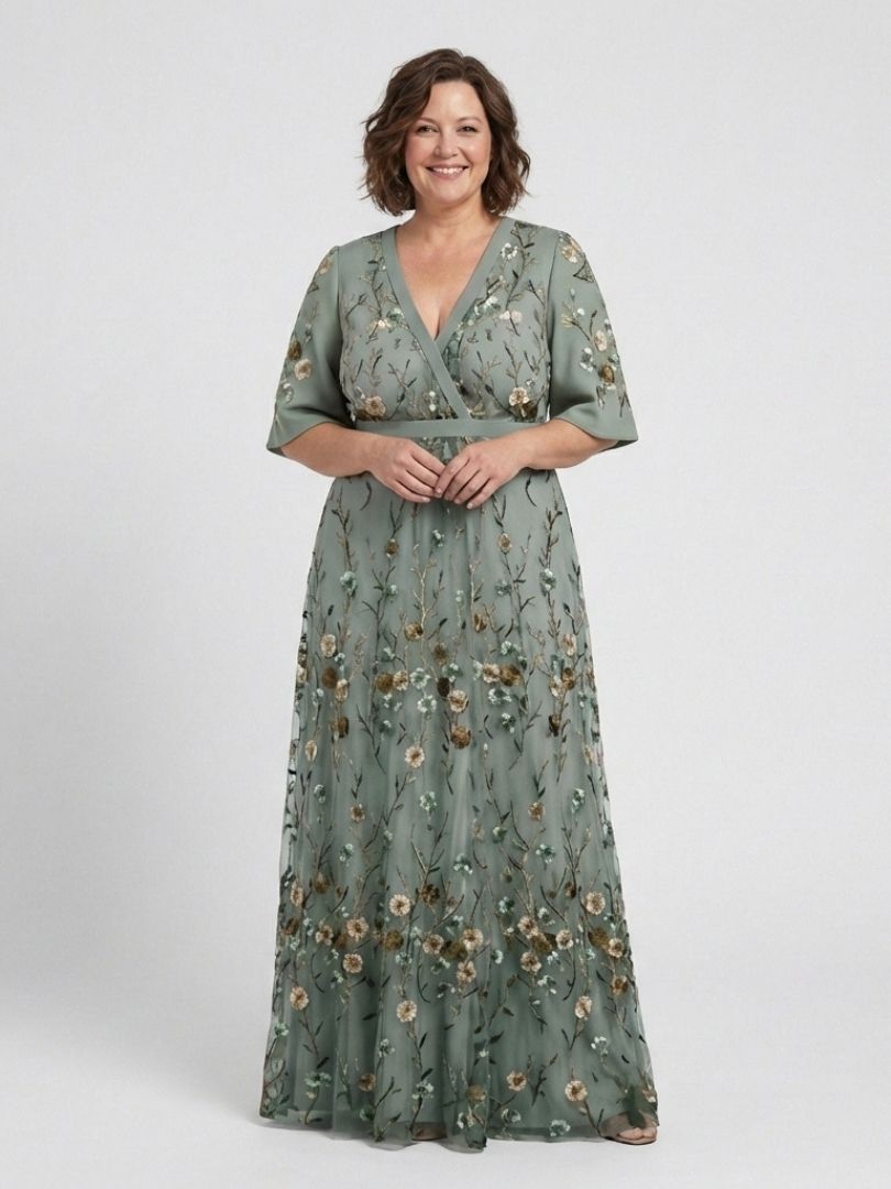 AMARANTHE™ - FLORAL V-NECK DRESS