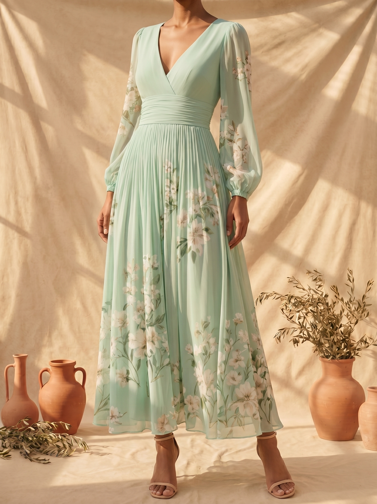 CISELLA™ - FLORAL RUFFLE MIDI DRESS