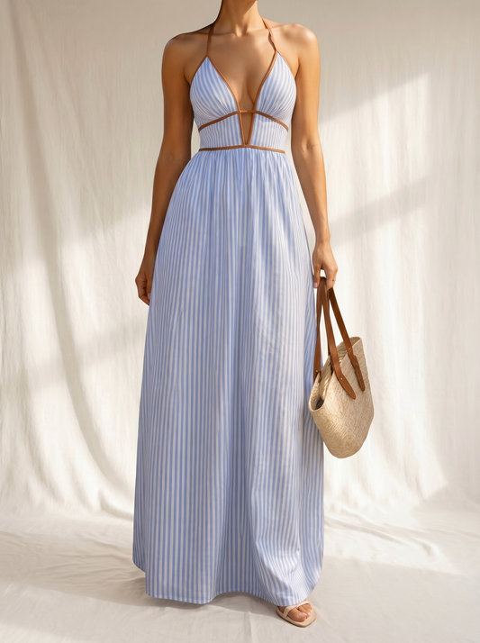 LAURINA™ - STRIPED CUT-OUT MAXI DRESS