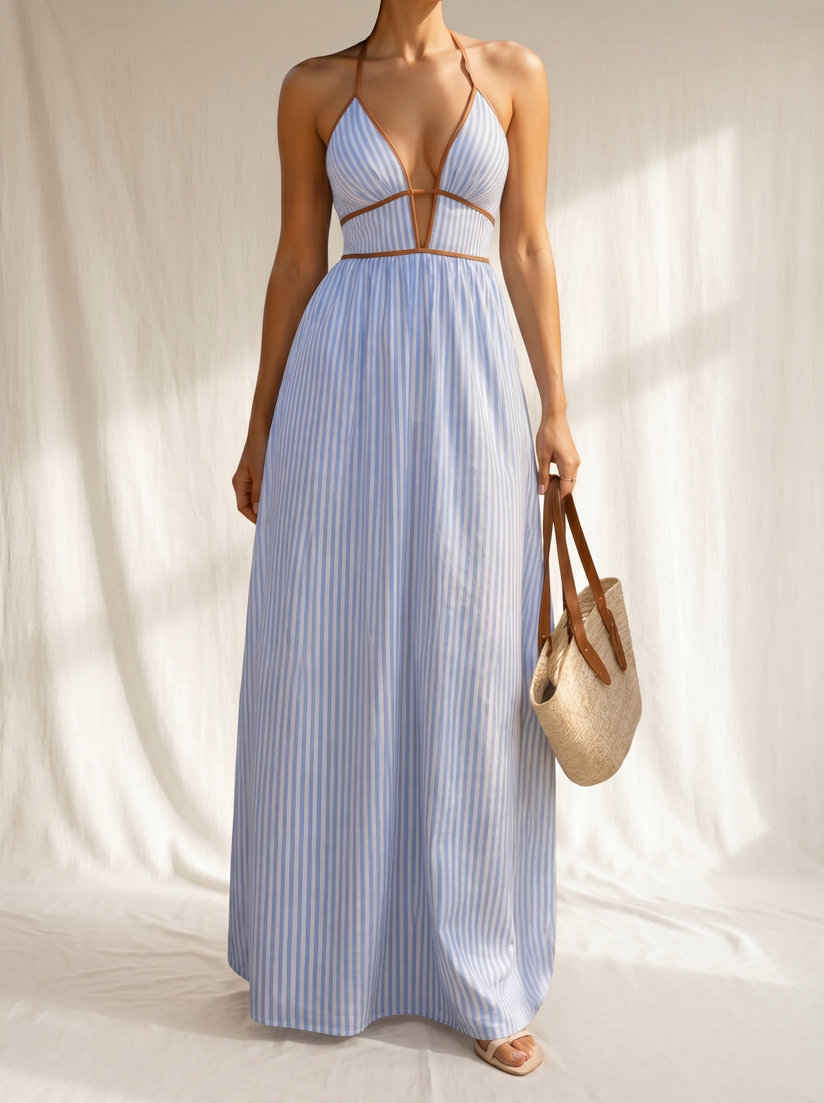 LAURINA™ - STRIPED CUT-OUT MAXI DRESS