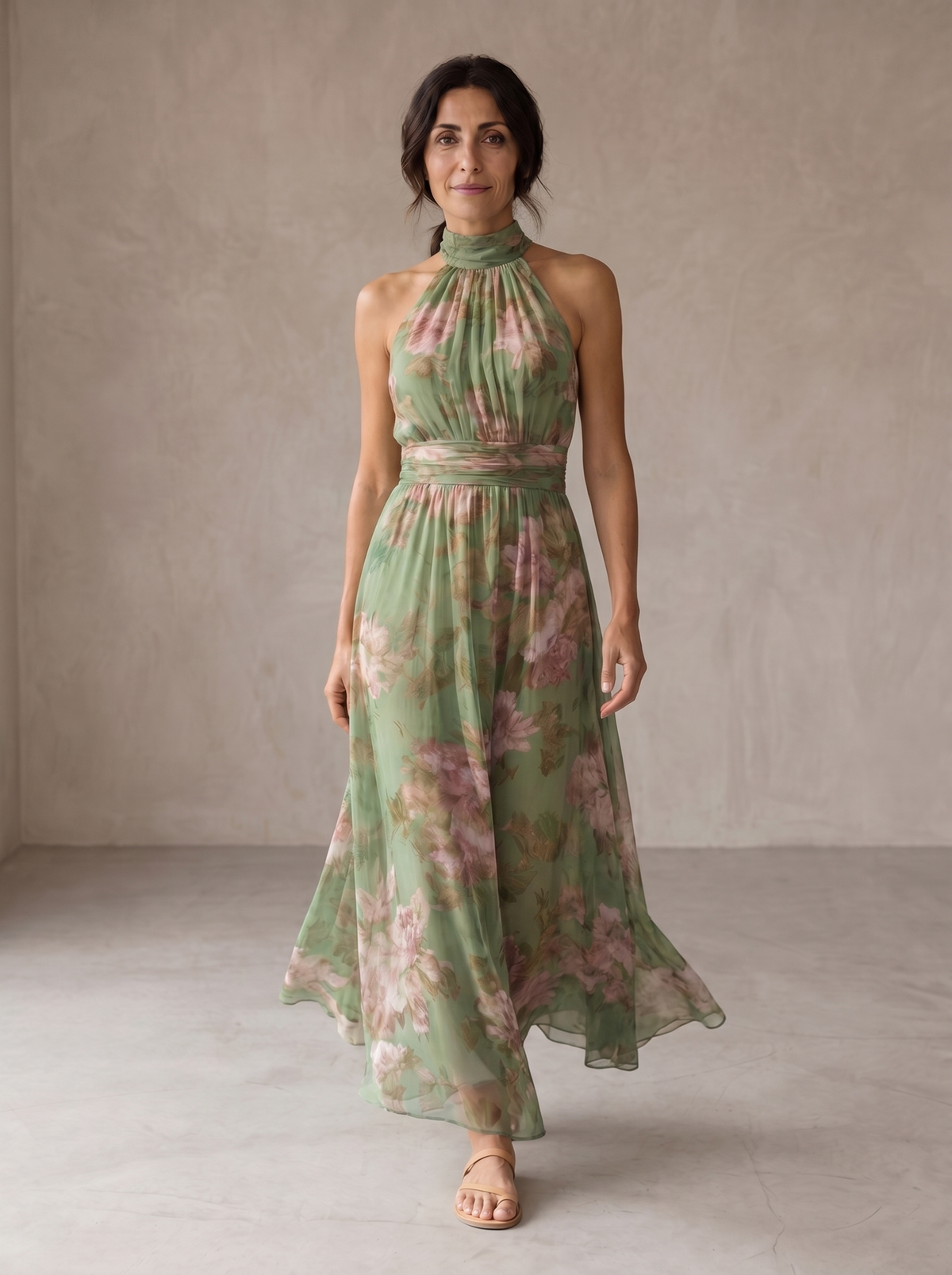 LIVIA™ - FLORAL HALTER MAXI DRESS