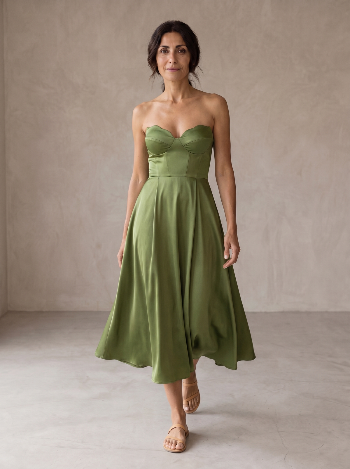 LIORA™ - STRAPLESS MIDI DRESS