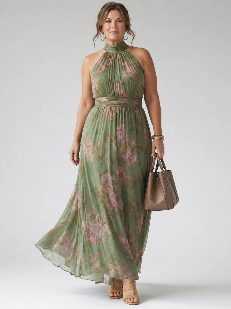 INÉS™ - FLORAL PLEATED CHIFFON JUMPSUIT