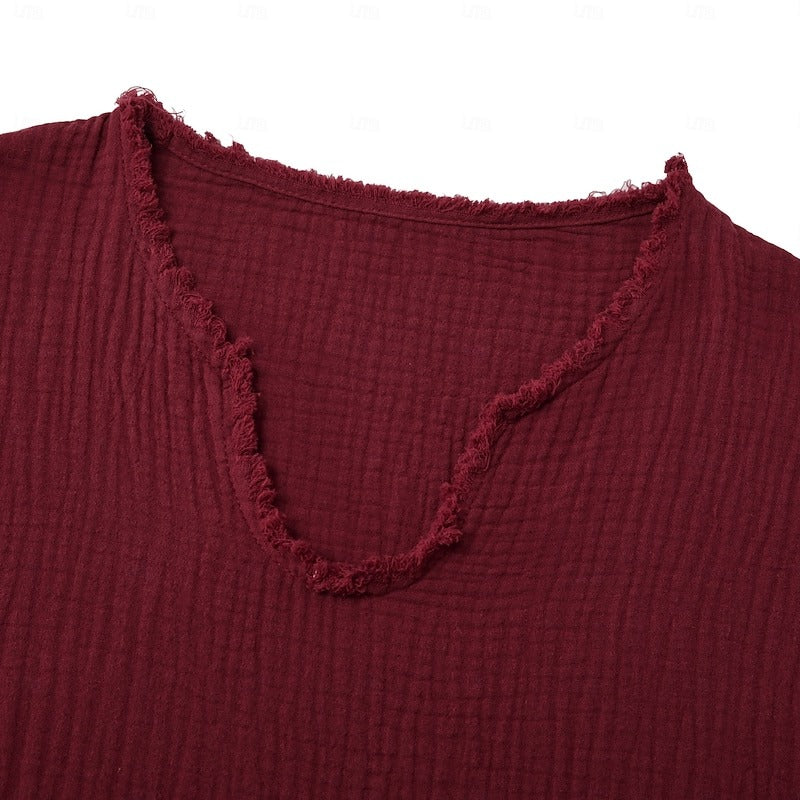 ALESSIO™ - RAW-EDGE V-NECK TEE